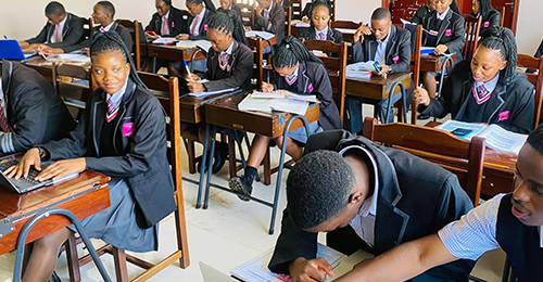 Students engaged in classroom learning